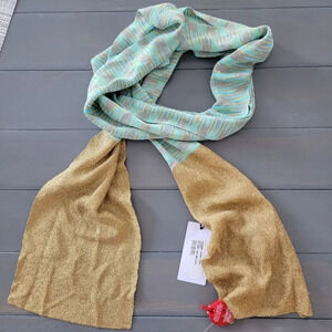 Missoni Sciarpa Blue & Brown Wrap Scarf Made In Italy For Women's